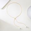 Trendy Imitation Pearls Long Tassel Y Shaped Necklace For Women Gold Silver Chain Choker Party Jewelry Accessories Adjustable