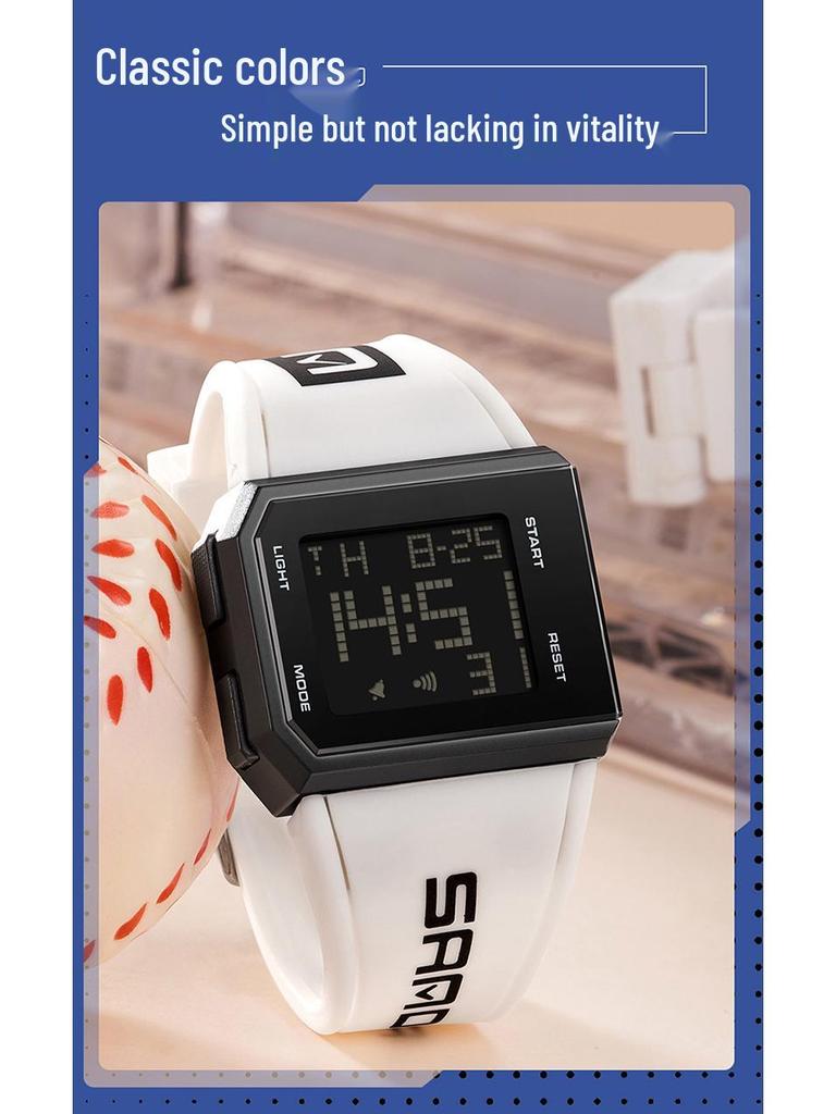 Sanda Sport Luminous Waterproof Casual Wristwatch for Students - Versatile Unisex Digital Timepiece