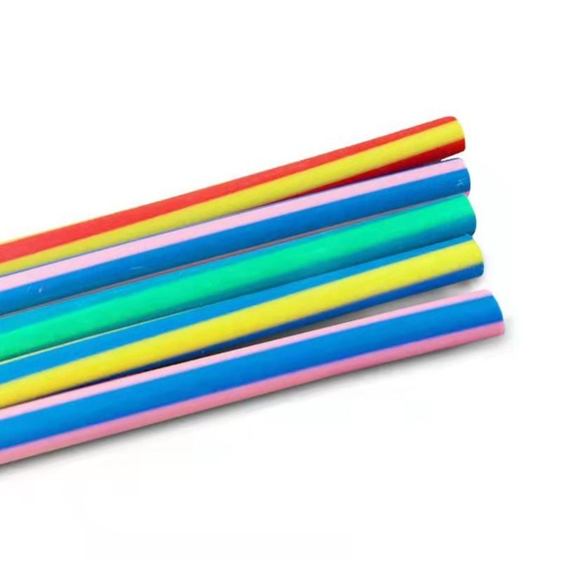 50PCS Soft Twistable Pencils Safe PVC Materials Great For Students Artists Classroom Supplies Colorful Striped Pattern