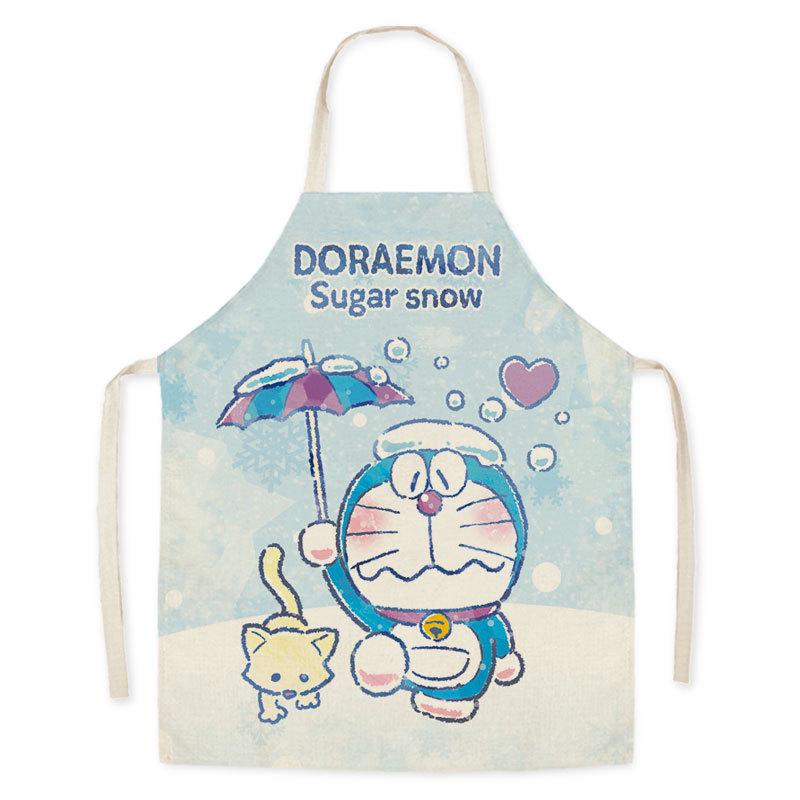 Doraemon Cartoon Cute Apron for Home Kitchen, Supermarket, Catering, Milk Tea Shop Workwear