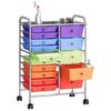 VidaXL Chariot rangement mobile à 15 tiroirs XXL Multicolore Plastique