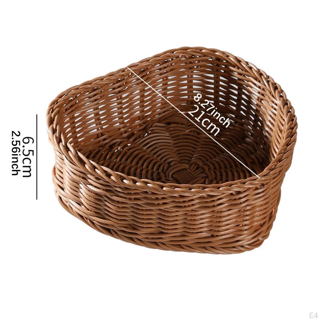 Handwoven Heart Basket for Dining Table, Multi-Purpose Storage Solution