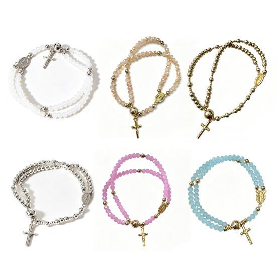 Rosary Bracelet Magnetic Closure Handmade Christian Prayer Beads Bracelet Lightweight Easy To Wear Spiritual Bracelet Jewelry Gift