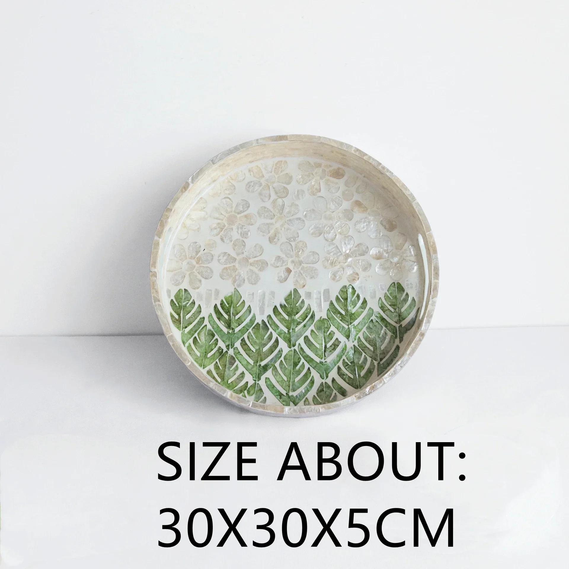 

Wooden Shell Storage Tray Rectangular Nordic Natural Color Fruit Coffee Food Tea Cup Jewelry Necklace Display Home Decoration