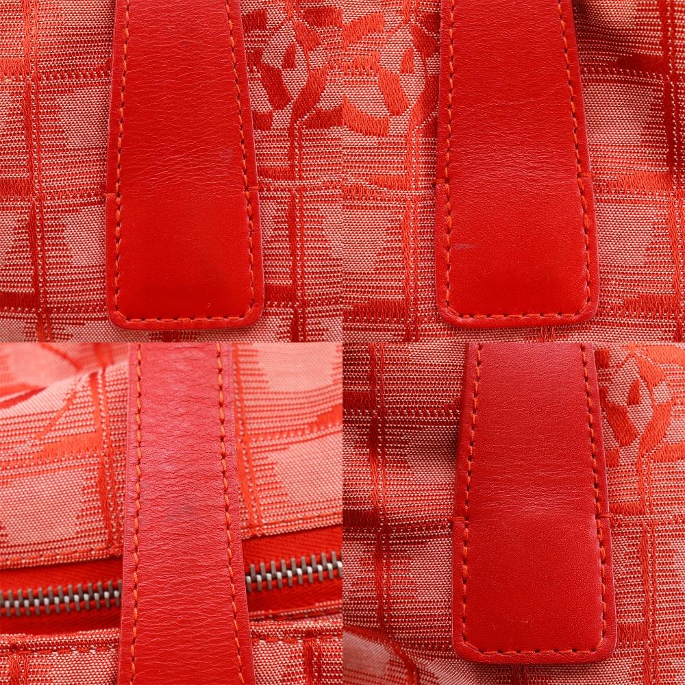 Chanel Tote TGM Tote Bag A15826 New Travel Line Red Nylon Canvas Women Used