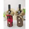 1Pc Christmas Wine Bottle Cover With Plush Collar,Polyester Wine‑Bottle Sleeve for Holiday Party,Home Decoration