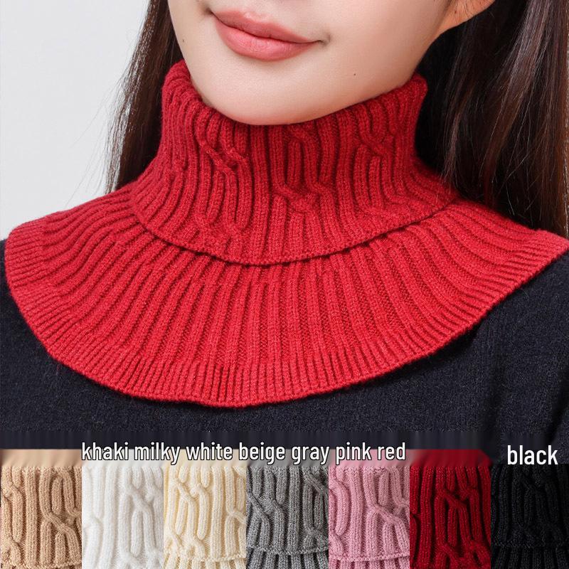 Snood Premium Tricoté pour Filles: Faux col montant pour l'automne et l'hiver, Soutien cervical, Pull chaud en laine