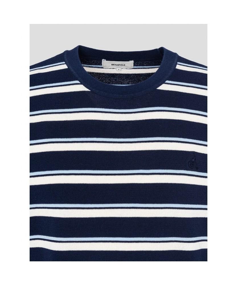 Binpolmen Striped Round Knit Navy
