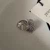 Fashion Heavy Industry Fireworks Tassel Shape Open Ring Niche Style Classy Easiest for Match Index Finger Ring Exaggerated and Personalized Ring Tide