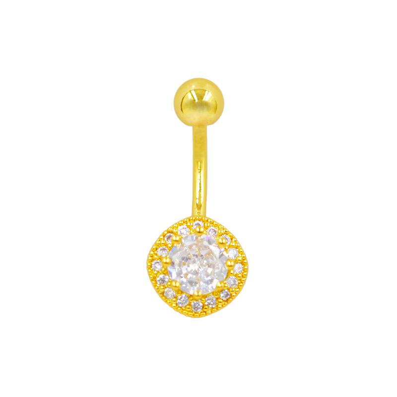 Gaibei Sunflower Full Diamond Navel Ring - European & American Design
