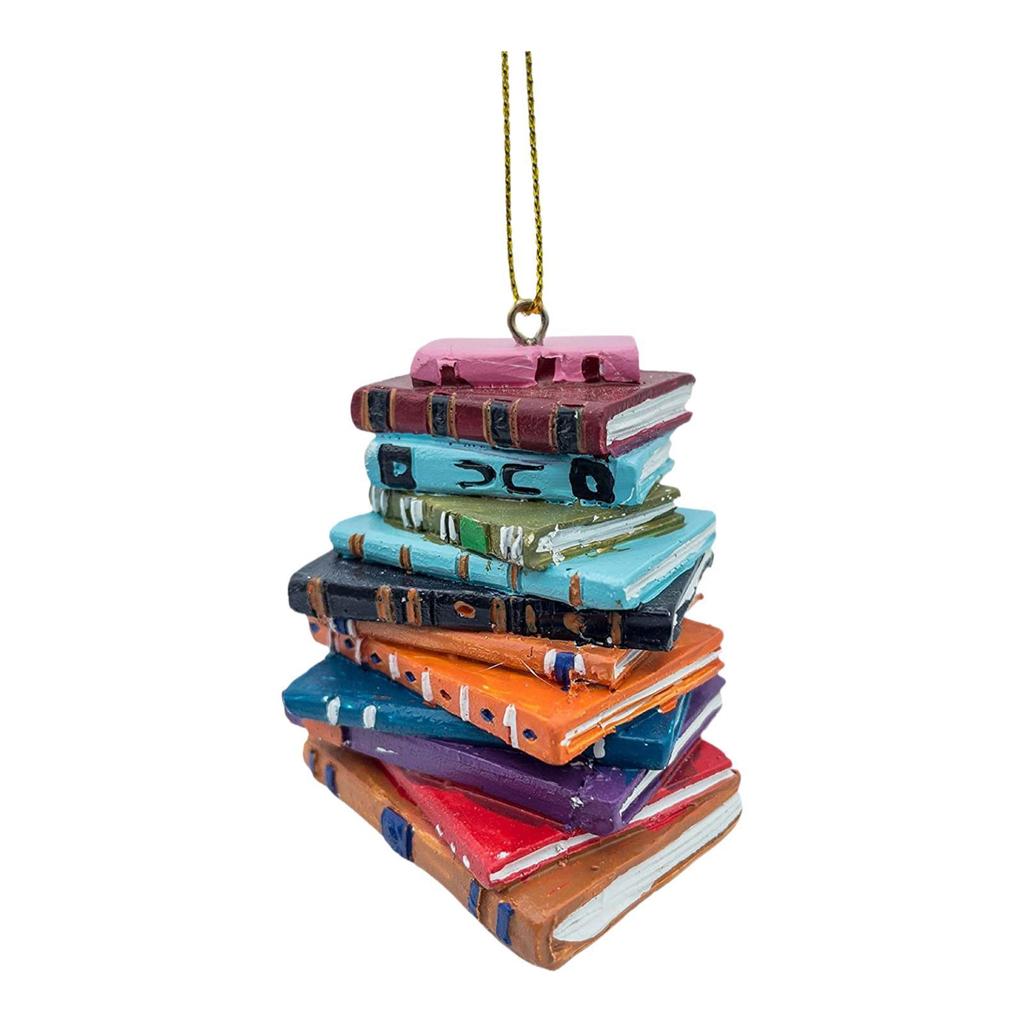Stack of Books Christmas Ornaments Collectible Holiday Home Party Decor for Bookshelf Home Table Cabinet Farmhouse Living Room