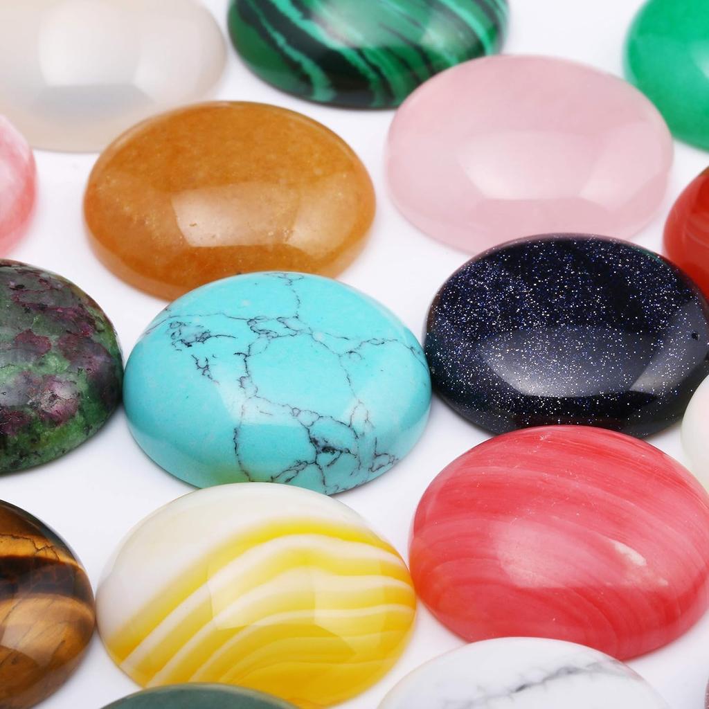 Natural Stones Cabochon 4 6 10 12 14 16 18 20 MM Round No Hole for Making Jewelry