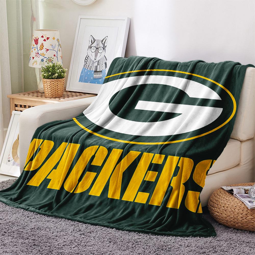 Green Bay Packers Print Flannel Blanket, High Quality Comfortable for All Seasons, Home Decor, Warmth and Comfort, Perfect for Christmas Gifts