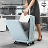 Large Capacity Front Opening Multifunctional Carry-On Trolley: Scratch & Wear-Resistant Travel Suitcase