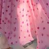 High-Waist Midi Skirt for Women - Summer Floral Heart Print Soft Aesthetic Long Skirt