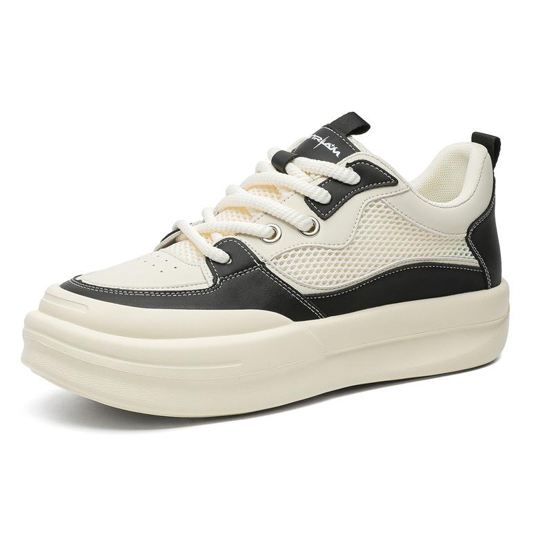 23023 сетчатые кроссовки мужские трендовые на толстой подошве, увеличивающие рост, белые, повседневные, спортивные, трендовые, летние 46