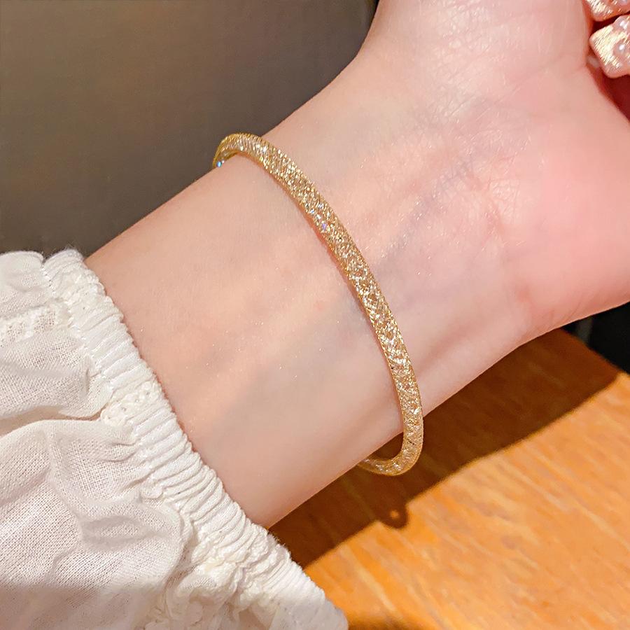 S925 Sterling Silver Sparkling Flash Money Bag Bracelet Women's Niche Light Luxury Fashionable Simple Fine Flash Single Chain Bracelet