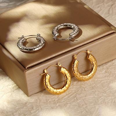 18K-überzogene Runde Edelstahl frauen Ohrringe 304 Material High-end-Trend Titan Stahl Ohrringe