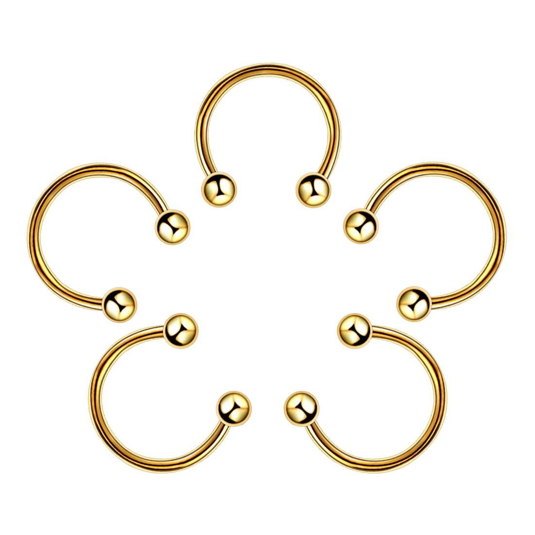 

Козелок секси кликер шарнирный хирургическая сталь губа лабрет кольцо пирсинг носа хрящ перегородка бесшовные титан сталь серьги гвоздик украшения для тела 1.2*10+3mm #Ball 03 золотой