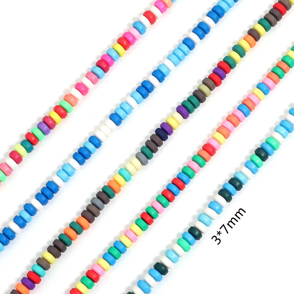 1String Polymer Clay Beads Colorful Loose Spacer Flat Round Beads For DIY Bracelet Necklace Charm Jewelry Accessories Wholesale