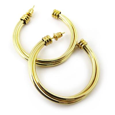 [N3687] - Gold 'Choreography' Hoop Earrings Ø 40 Mm 4 Mm