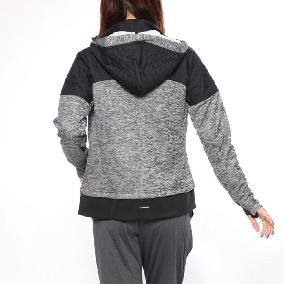 Adidas Fleece Casual Sports Zip-Up Long Sleeve Hooded Jacket Women Jackets Black Gray CZ2182