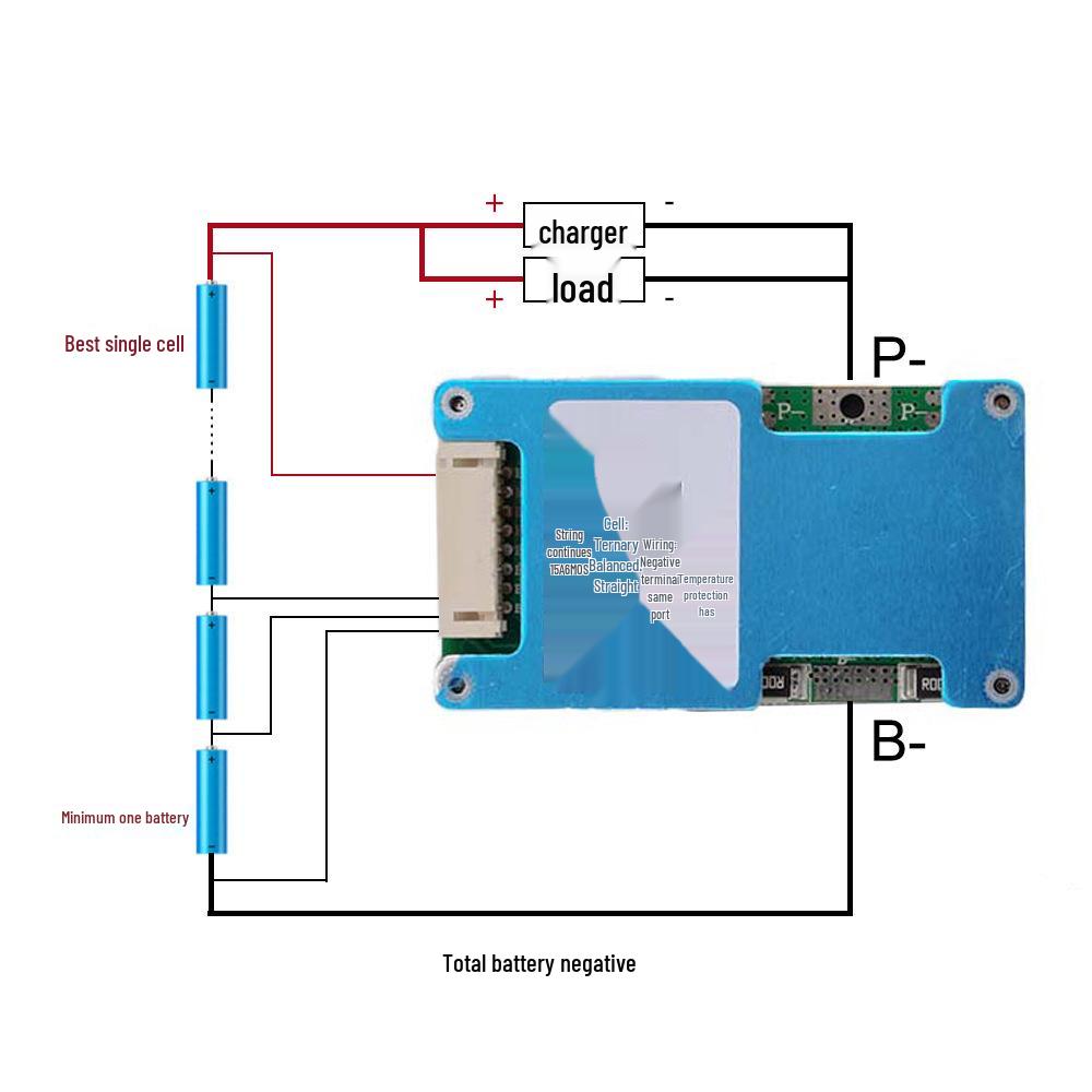7S 18650 Lithium Battery Protection Board, 24V, with Equalization & Temperature Protection