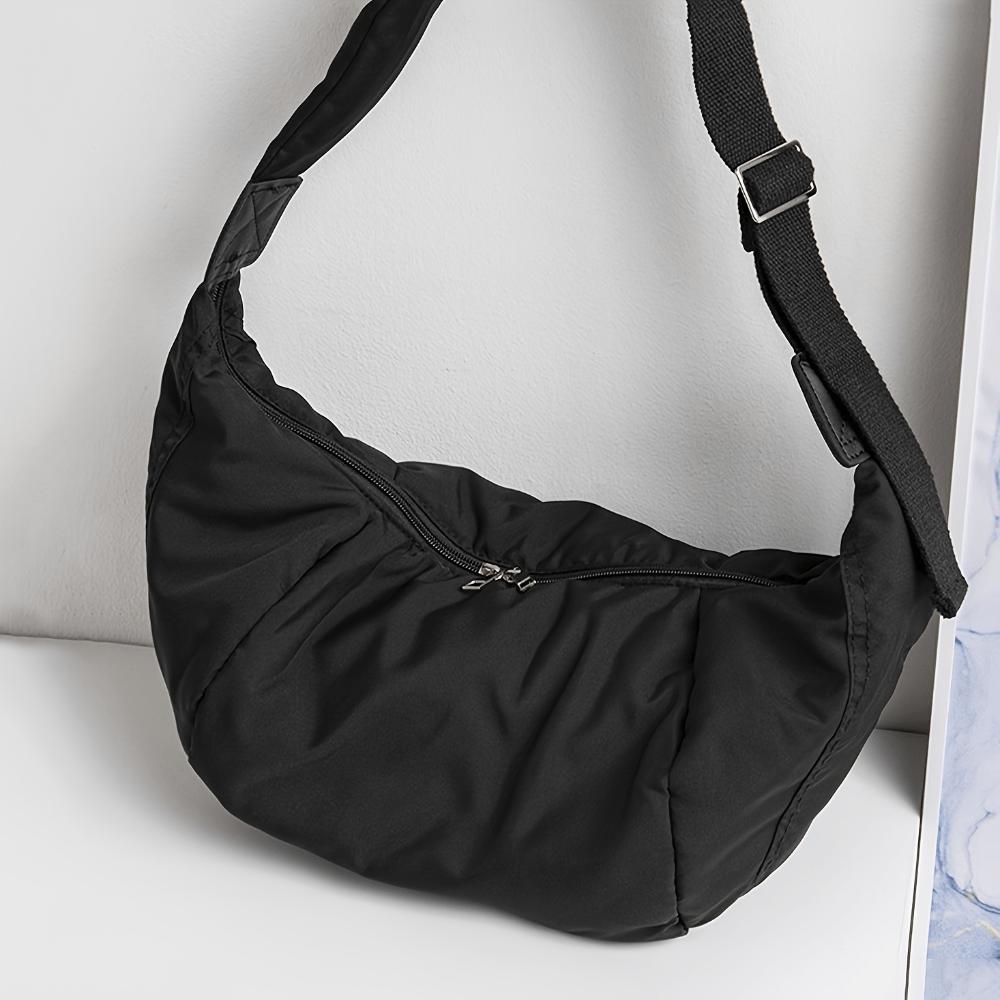 Chic Minimalist Crossbody Bag for Women Lightweight, Adjustable Strap, Solid Color Dumpling Shoulder Purse