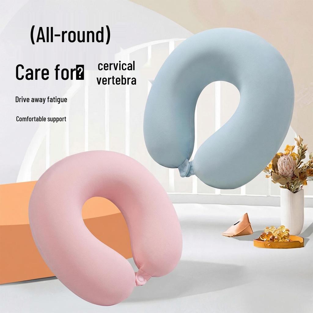 Cross-Border Memory Foam Travel Neck Support Pillow – U-Shaped Portable Pillow for Airplane & Train Sleep