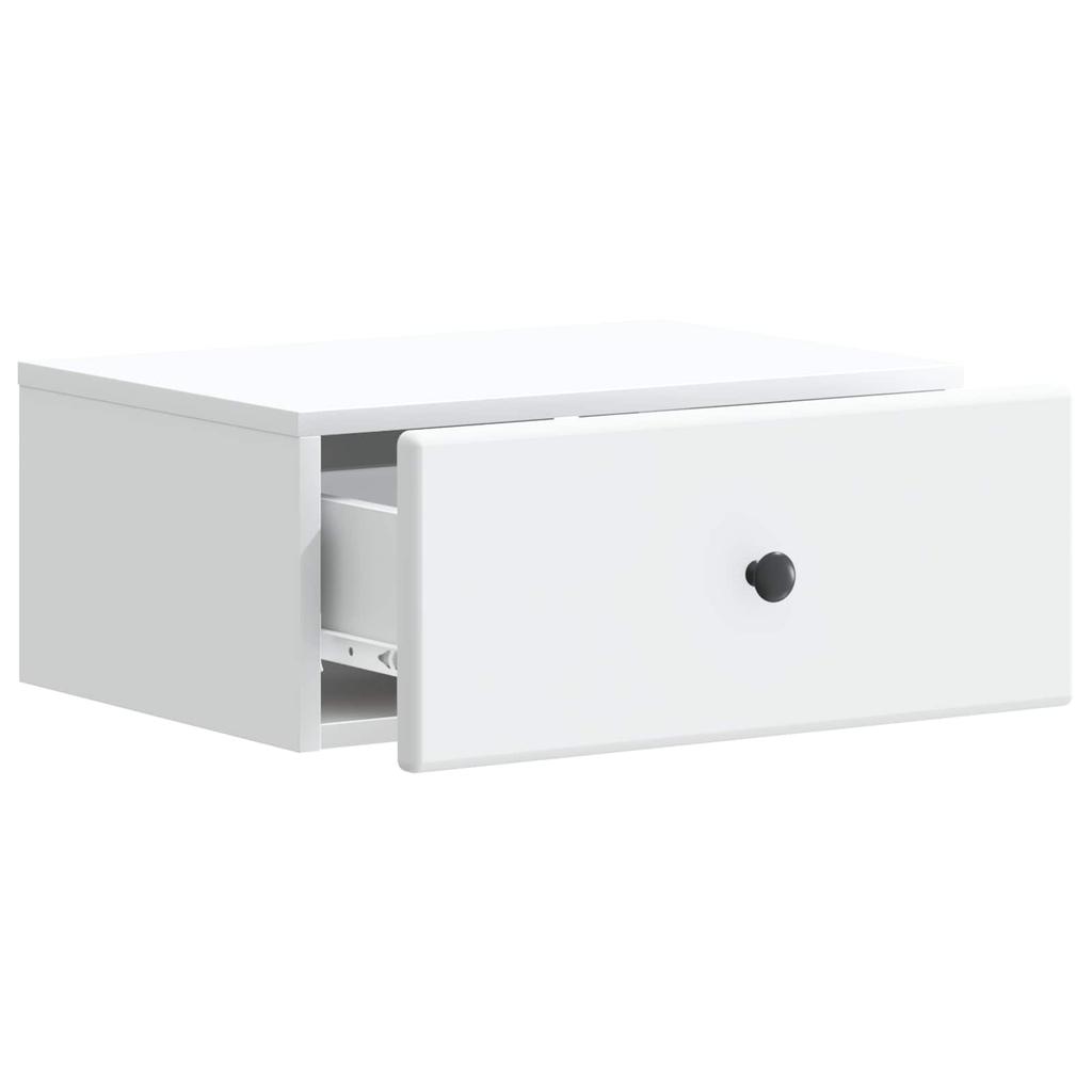 Wall Mounted Nightstand White 49 x 34.5 x 20 cm Engineered Wood