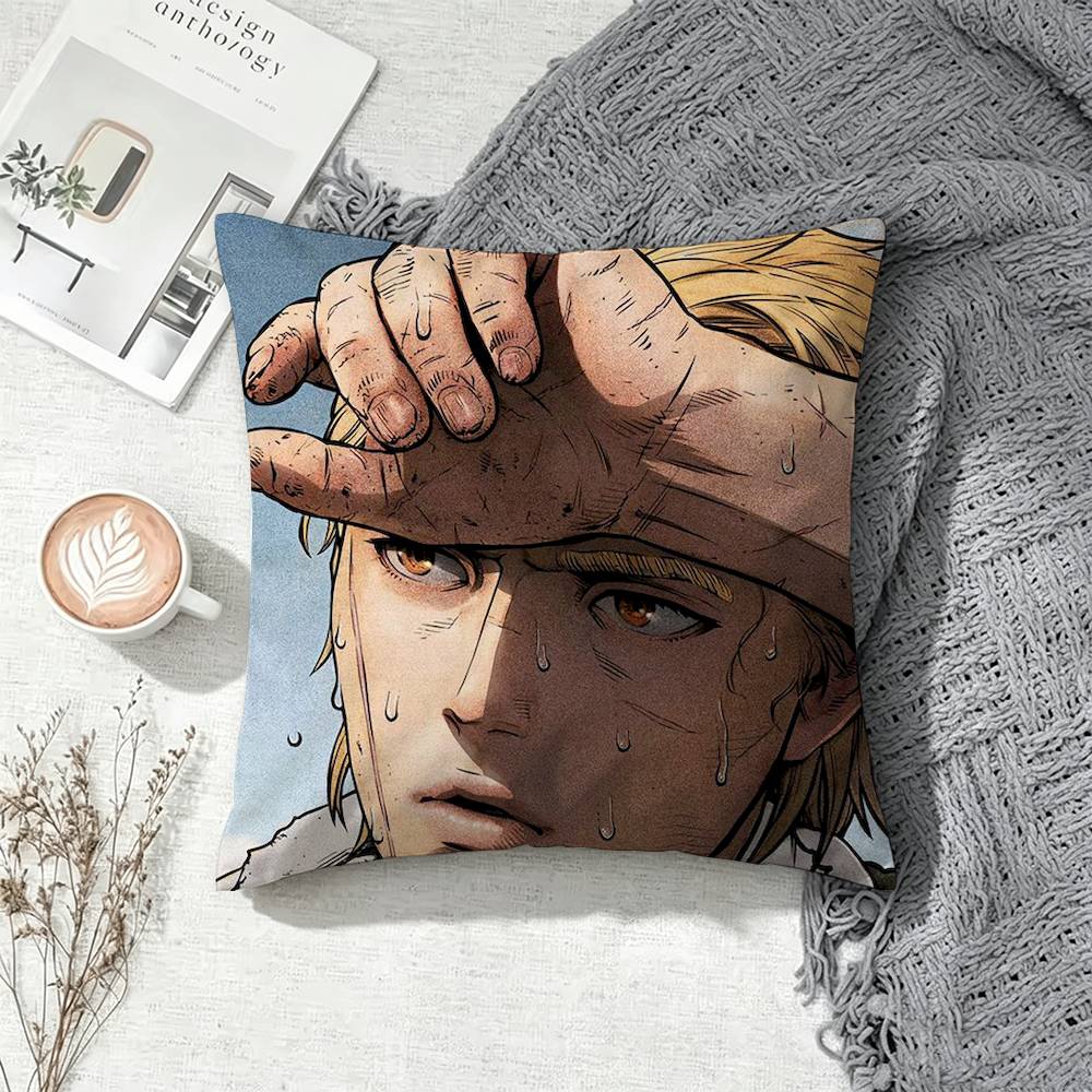Vinland Saga Thorfinn Anime Square Pillow Case Multi Sizes For Car Home Bedroom Decor Custom Valentine Gifts