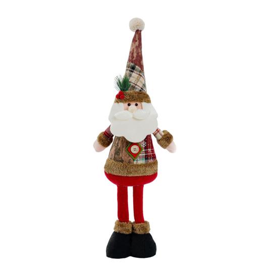 Christmas Plush Toy with Retractable Legs Handmade Reindeer Snowman Santa Claus Plush Doll Xmas Holiday Party Decoration Ornament