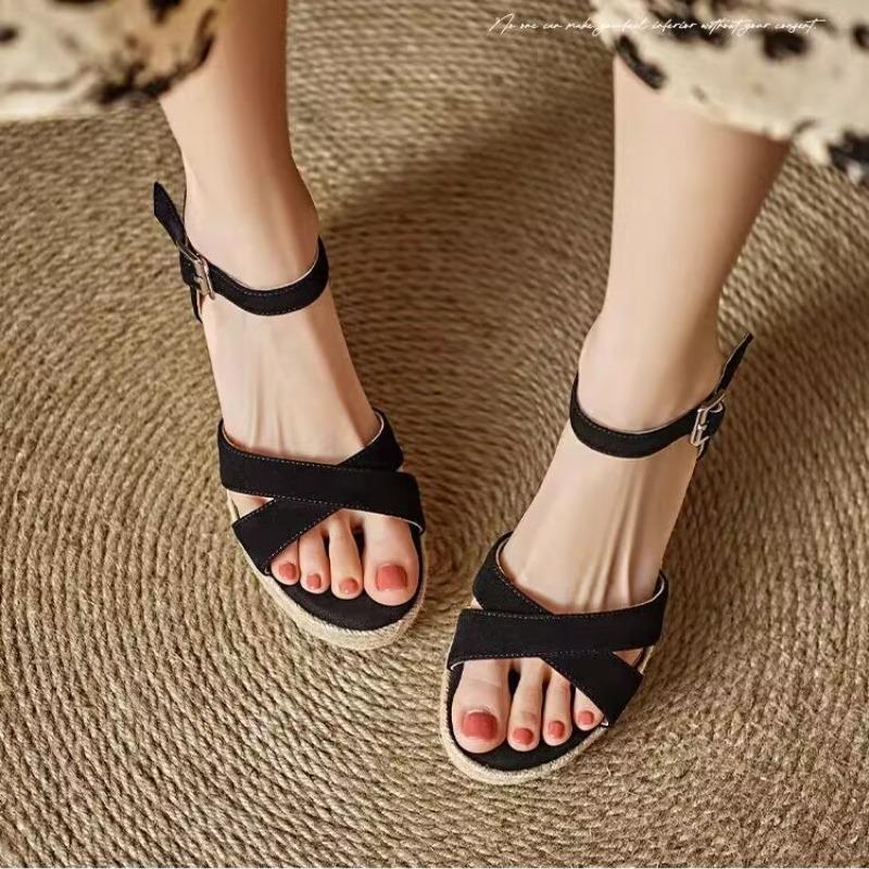 Fashion 2025 New Summer Fashion Sandals Wedge-shaped Waterproof Platform Thick Roman Shoes Large Size Women's Shoes Sandalias De Mujer