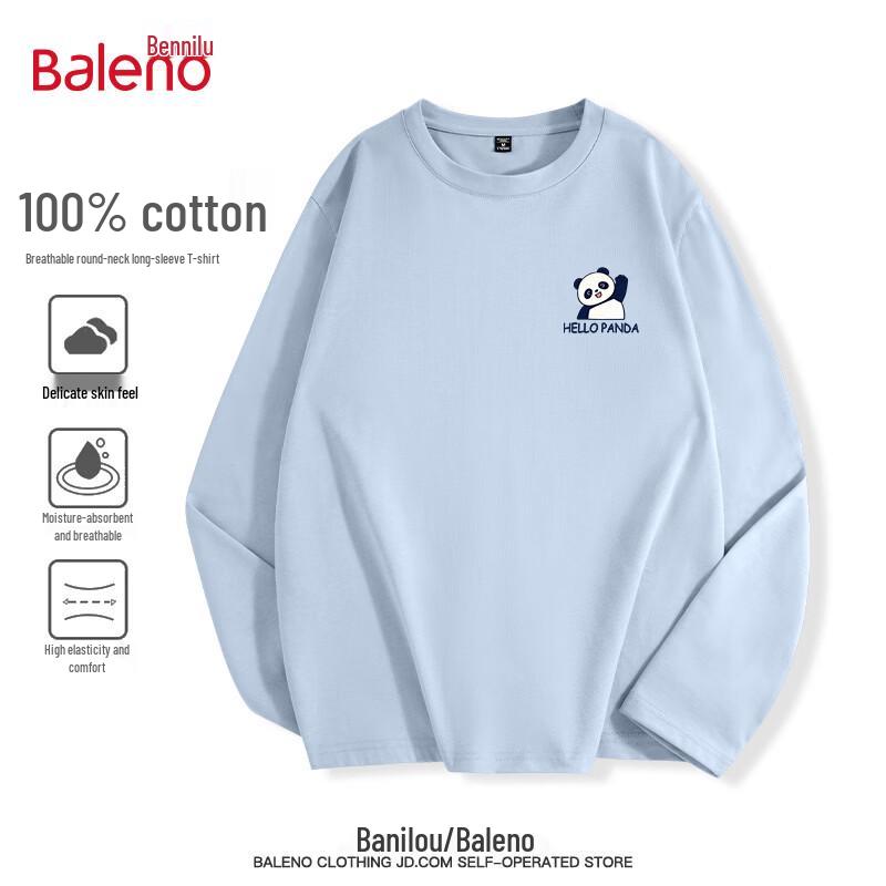 Baleno Men s Relaxed Fit Waving Panda Long-Sleeve T-Shirt 3XL