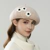 Autumn and Winter New Flower Wool Warm Beret Showing Small Face Elegant Sweet Versatile Bud Hat Tide