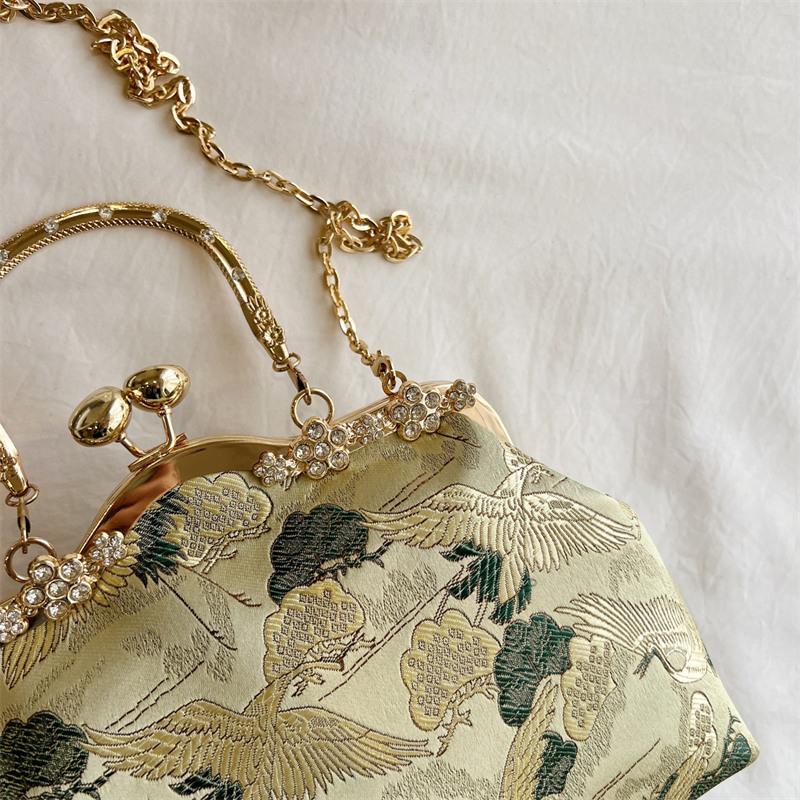 Dameveske Ny gullkjedeveske Kvinne Bankett Håndveske Motebrodert veske Små skuldervesker Høykvalitets Party Messenger Bag