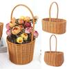 Willow Rattan Bride Flower Basket Picnic Container with Handle Picnic Weaving Basket Hand-Woven Flower Arrangement Basket