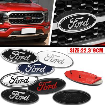 VFR7 22.3X9cm Car Front Grille Emblem Stickers Rear Trunk Decal Replacement Accessories For F150 F250 Edge Escape Transit Fusion