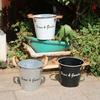 Flower Pot Metal Iron Bucket Planters Pot Metal Bucket Flower Holder with Hooks