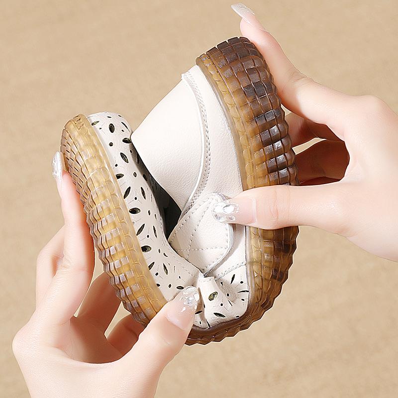 Summer Women's Sandals Mary Jane Beach Breathable Flat Shoes Closed Toe Casual Soft Sandals for Girl Plus Size