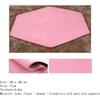 Hexagonal Rug for Kids Playhouse Super Soft Home Carpet Ground Mat Kids Tent Rugs Children Playhouse Pad Pink Cushion 140 X 140 cm(Coral Fleece)