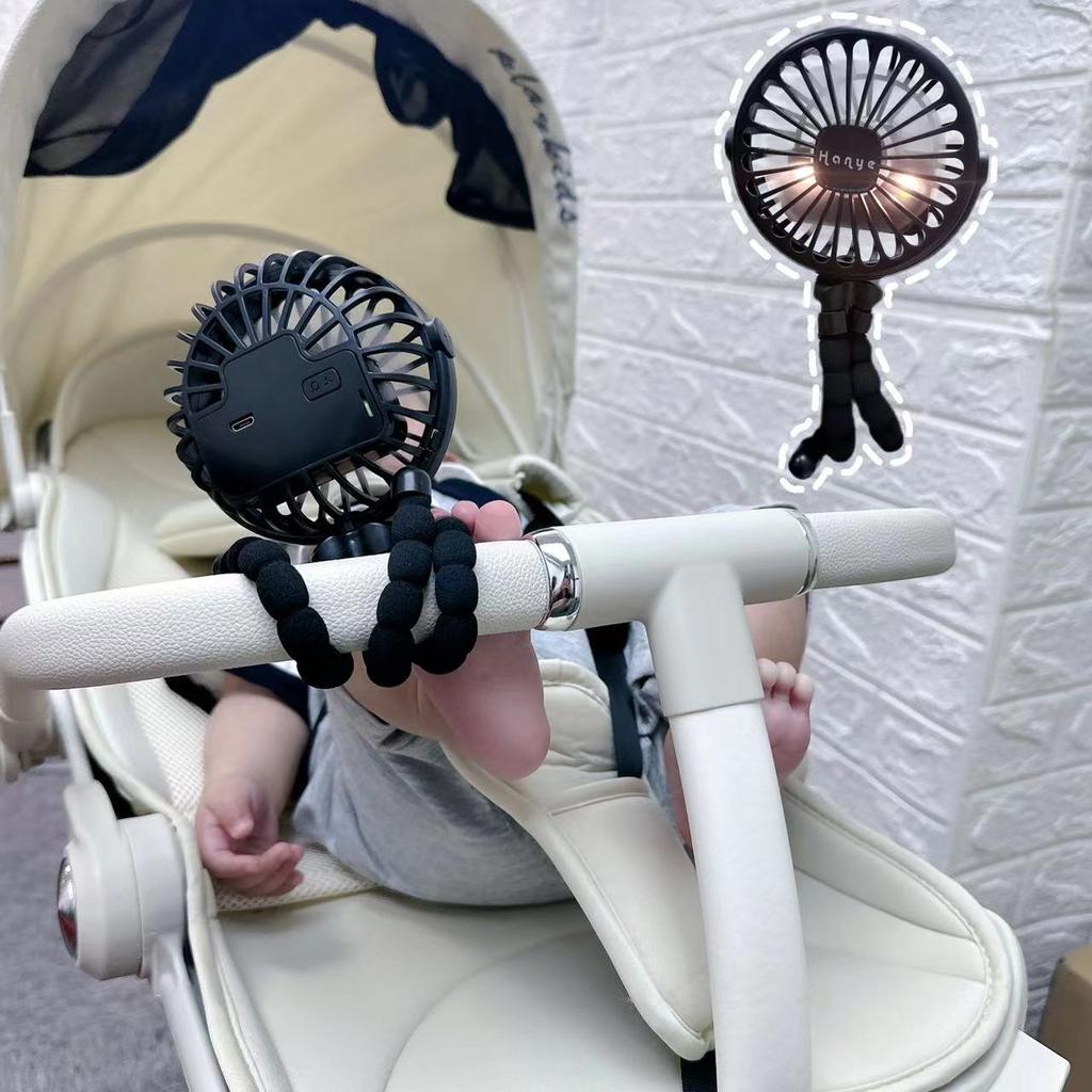 Baby Barnevogn Vifte Håndholdt Oppladbar USB Bladløs Små Sammenleggbare Vifter Mini Vifte Stille Bord Utendørs Kjøler Nakkevifte