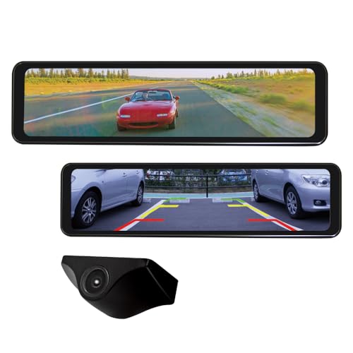 

F.R.C. FIRSTCOM FC-SM200 (W) Smart Digital Rearview Mirror, Made in Japan, with Touch Control, 10.88-inch IPS Monitor, IP67 Dustproof and Waterproof,
