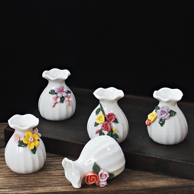 Handcrafted Ceramic Mini Vase for Fresh Flowers - Colorful Desktop Ornaments