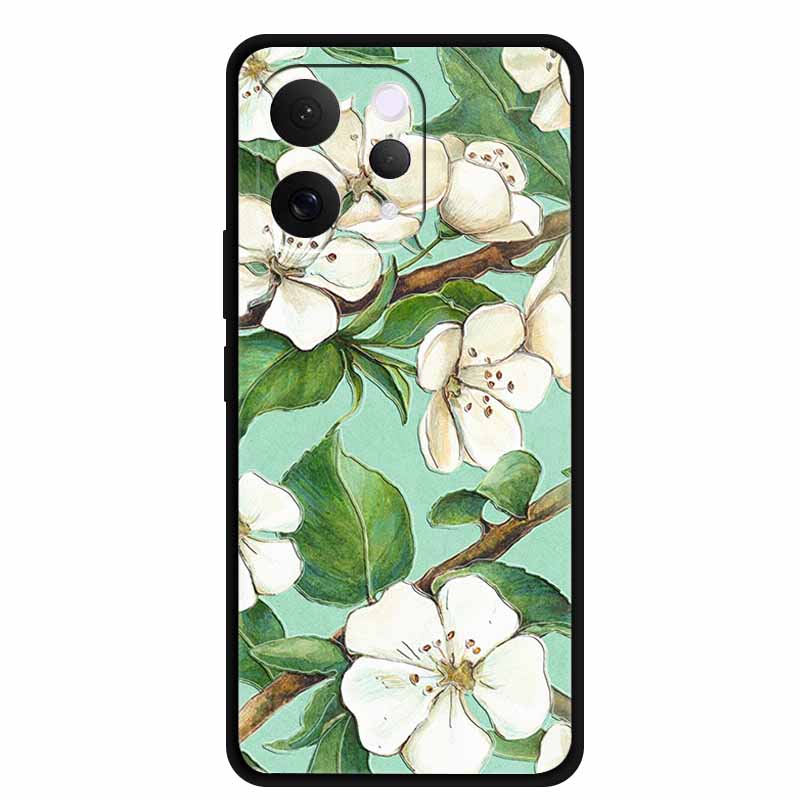 For Vivo S50 5G Case 3D Emboss Flower Black Silicone Soft Back Cover Case For Vivo S50 2025 Phone Case 6.59" Coque V2528A Fundas