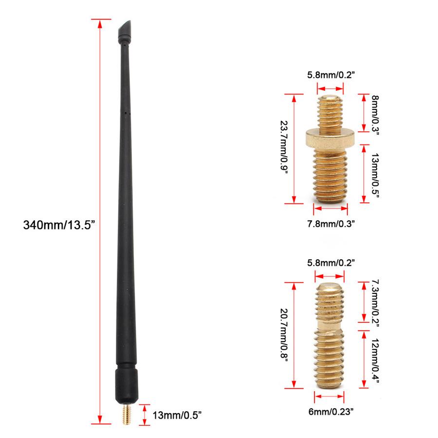 13" Antenna for Jeep Wrangler JK JKU JL JLU Rubicon Sahara 2007-2021 FM Radio Antenna