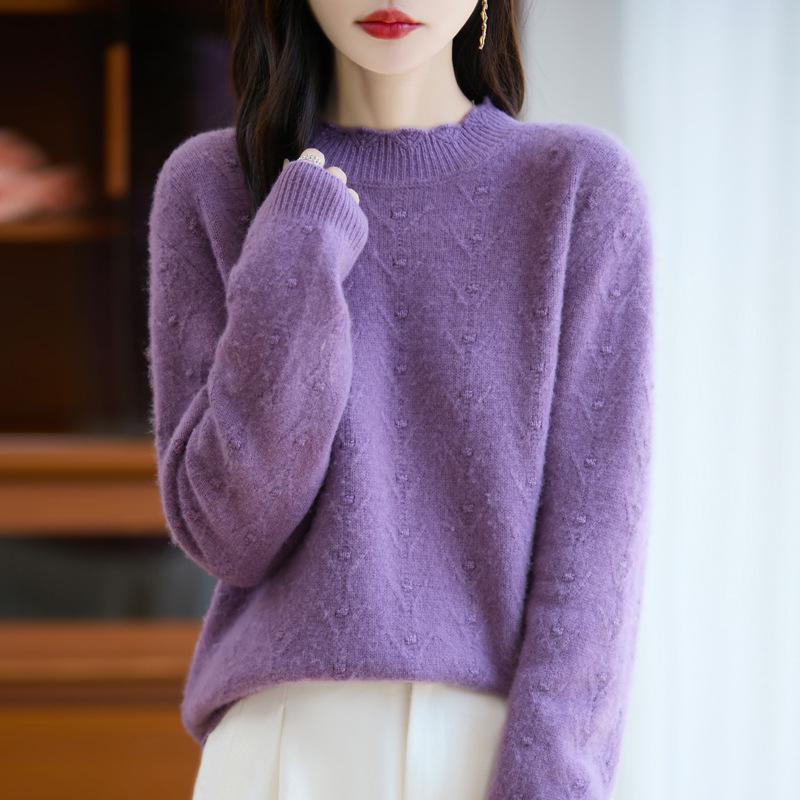 25 New Soft Fluffy Women's High-End Knit Wool Sweater - Autumn/Winter Loose Fit Design