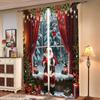2 Pieces, Santa Claus Christmas Tree Retro Curtains -30% Blackout - Suitable for Living Room, Bedroom, Kitchen, Home Decoration