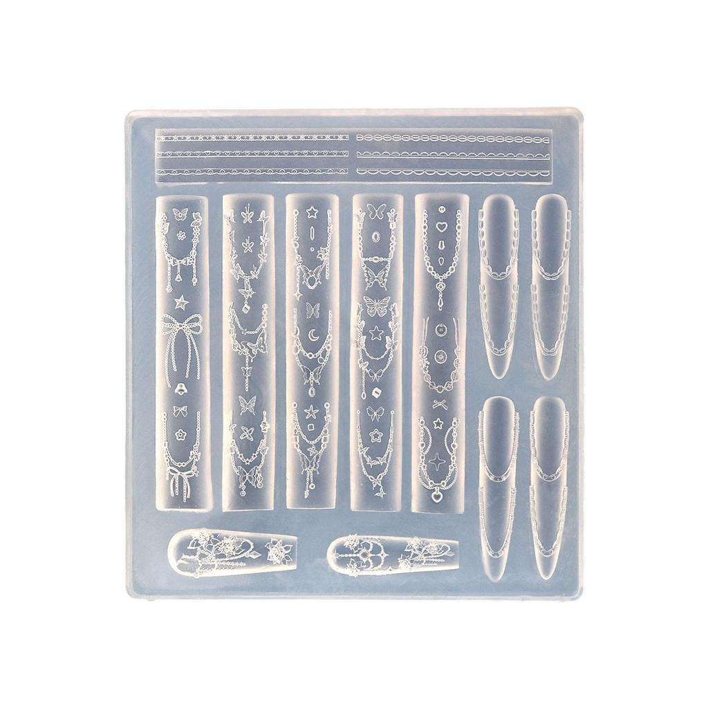 Multipurpose Nail Art Silicone Mould for 3D Designs Butterfly Flower Moon Patterns Portable for Acrylic Craft Supplies