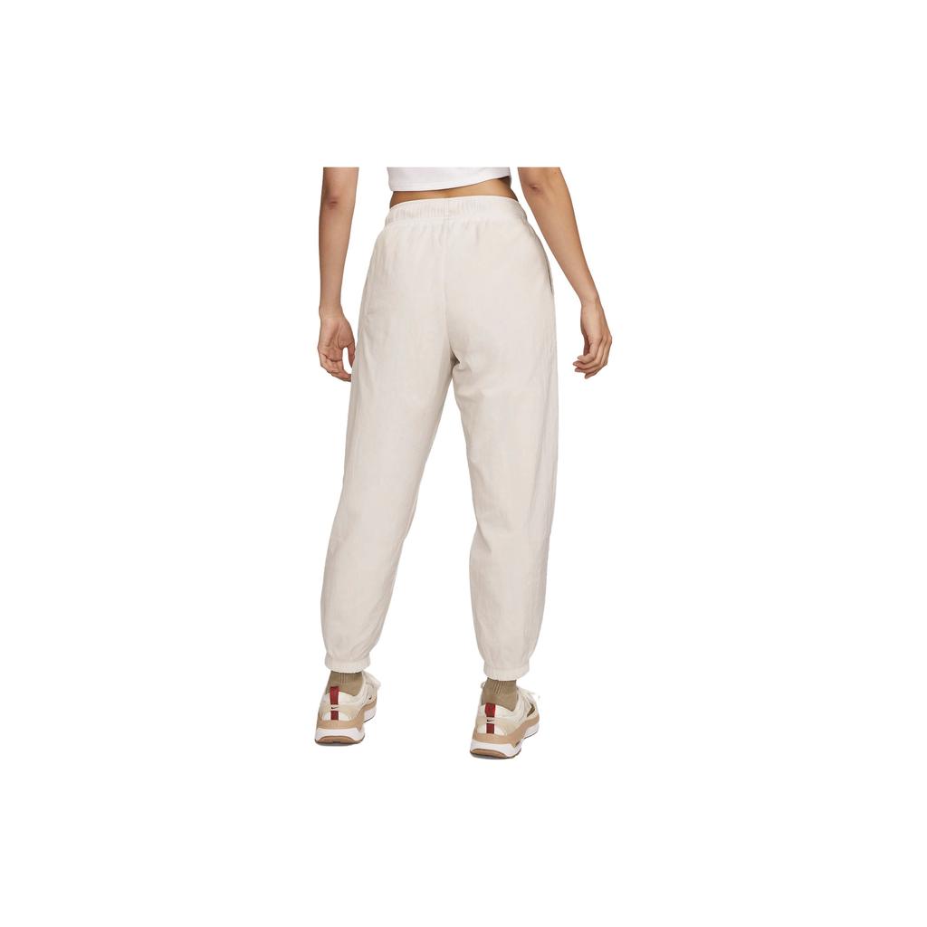 Nike Solid Color Loose-Fit Cuffed Knit Pants Women Bottoms White DM6184-104